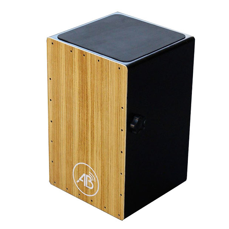 Trống cajon có tay chỉnh AB-D2 màu trắng sọc dành cho người mới tập - Tặng bao