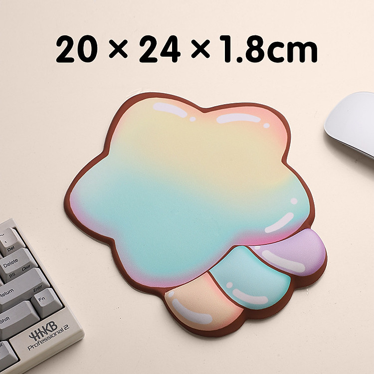 Miếng Lót Chuột Kê Tay Bàn Phím, Đệm Cổ Tay Mousepad 3D Hình Ngôi Sao Cầu Vòng 2 Màu_ Hàng Chính Hãng