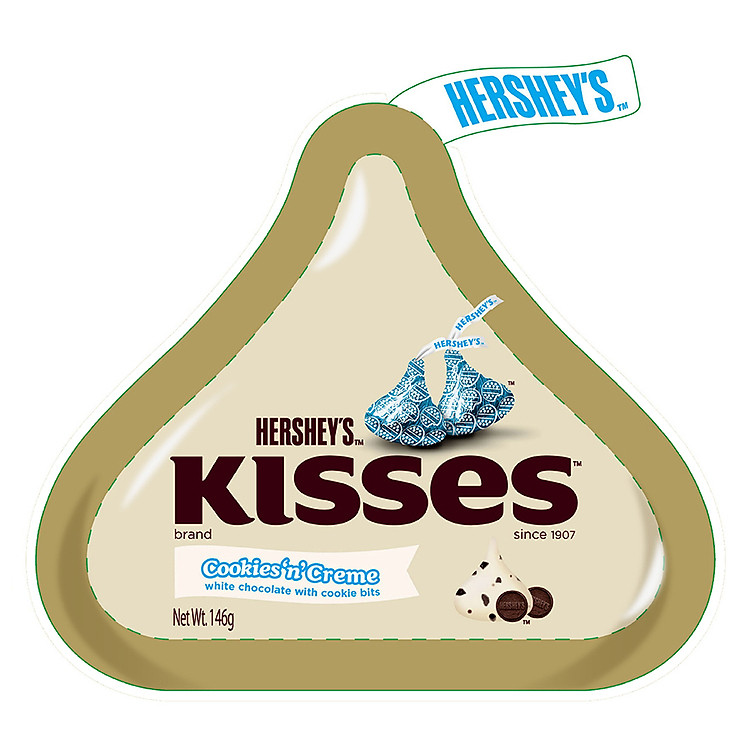 Socola Hershey's Kisses Cookies N Cream 146g