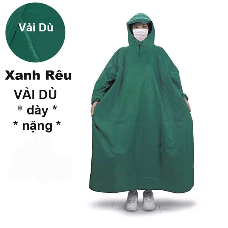 Áo Mưa Bít Trùm Kín Vải Dù Cao Cấp, Chống Thấm, Tiện Cất Gọn Trong Cốp Xe Hoặc Balo, Phù Hợp Nam Nữ