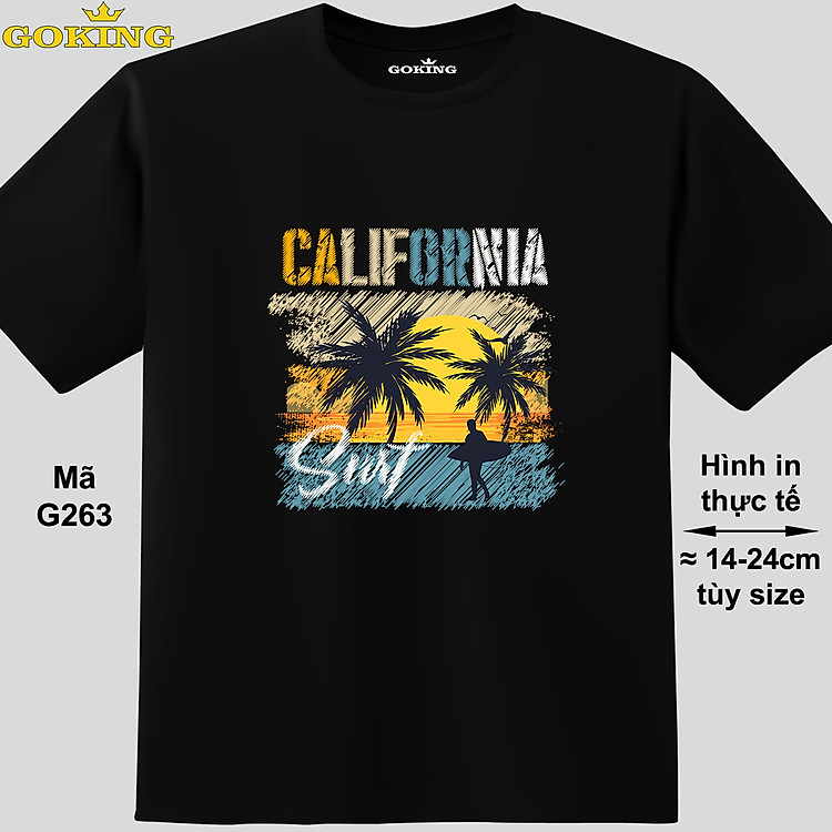 CALINORNIA, mã G263. Áo thun du lịch siêu đẹp cho nam nữ, form unisex. Áo phông hàng hiệu Goking, quà tặng cao cấp cho gia đình, cặp đôi, hội nhóm, doanh nghiệp