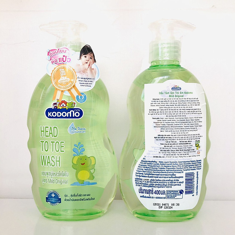Mua Dầu tắm & gội Kodomo 400ml cho bé Chính hãng Ưu đãi - Hình ảnh 4