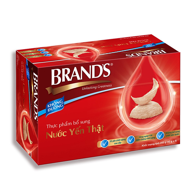 Nước Yến Thật Brand's Không Đường 42g (lốc 6 hũ)
