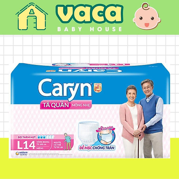 Tã quần người già Caryn size L14 Chính hãng Ưu đãi - Hình ảnh 2