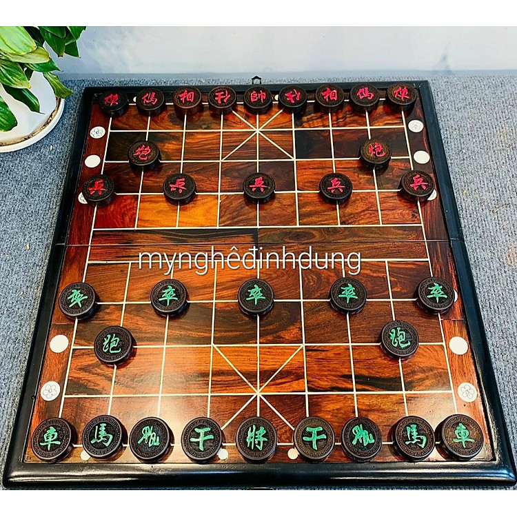 Bộ bàn cờ tướng gỗ trắc đỏ đen Chính hãng Giá tốt - Hình ảnh 2