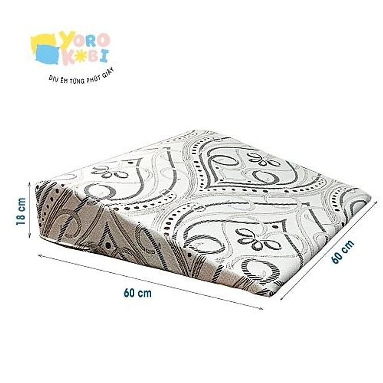 Gối chống trào ngược dạ dày Yorokobi cao 16cm-Gối thông minh 2 trong 1, chống lún, thư giãn vai gáy