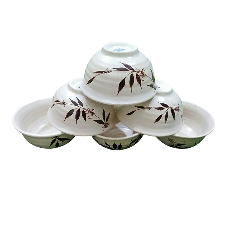 Hộp 6 Chén Cơm Trúc Gốm Sứ Bát Tràng D802 (11cm)