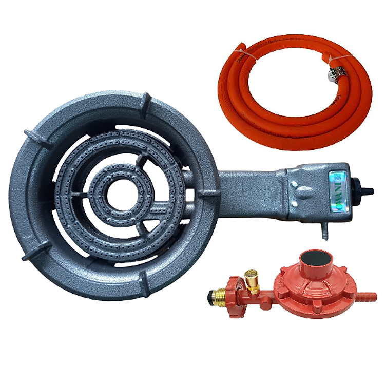 Combo Bếp Gas Công Nghiệp Chuyên Dụng Hầm Chiên Kho OWANI WN-280C Sơn Tĩnh Điện Loại To 5 Chân Kèm Van Dây - Hàng Chính Hãng