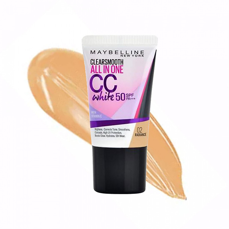 Kem trang điểm chống nắng Maybeline Clear Smooth All In One CC White SPF50 PA+++ (18ml)