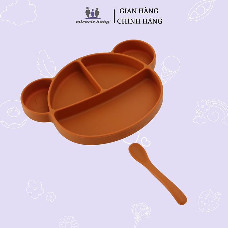 Khay ăn dặm silicon gấu Miraclebaby Chính hãng Ưu đãi - Hình ảnh 3