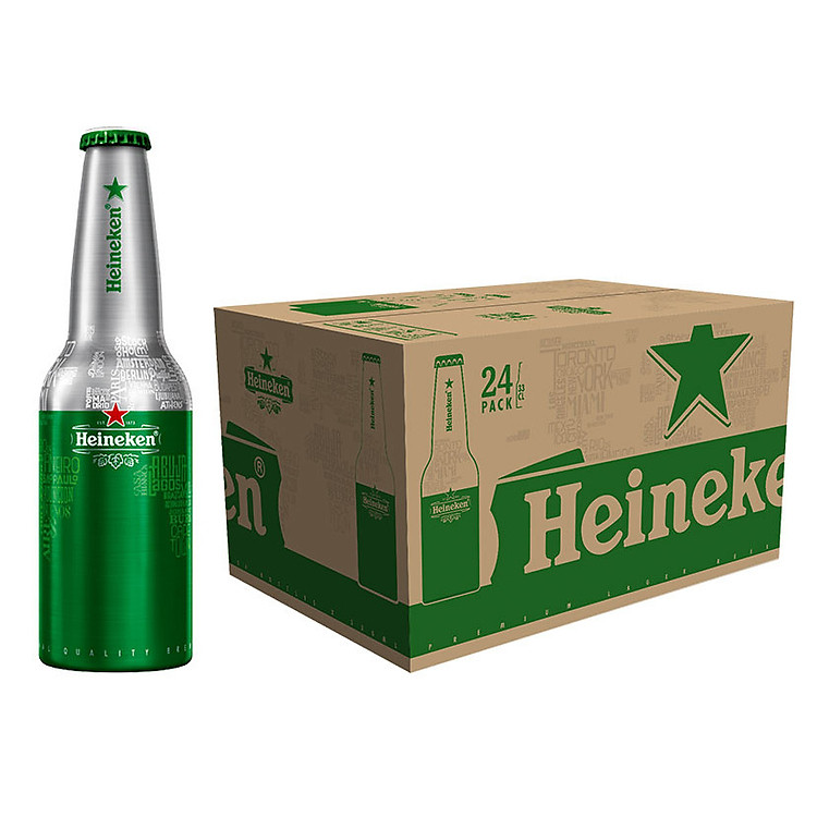 Thùng 24 Chai Heineken Alumnium Chai Nhôm (330ml X24 Chai)