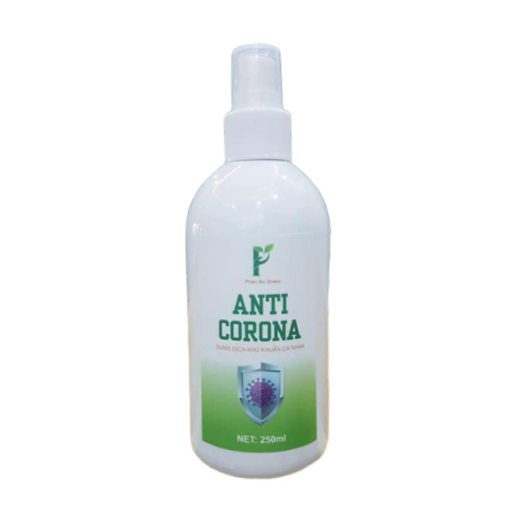 Xịt Kháng Khuẩn Cá Nhân Nước rửa tay khô ANTI CORONA Xịt được lên Khẩu Trang 250ml