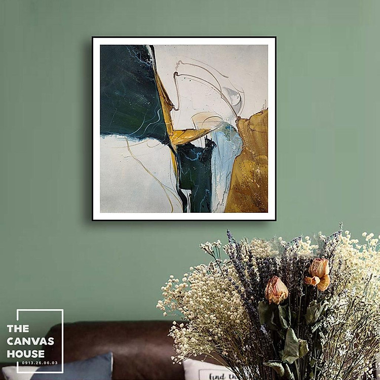 Tranh Canvas Mảng Màu Trừu Tượng (Hình Thật tại xưởng - Đã có khung, móc, đinh treo) - The Canvas House - T1VTT