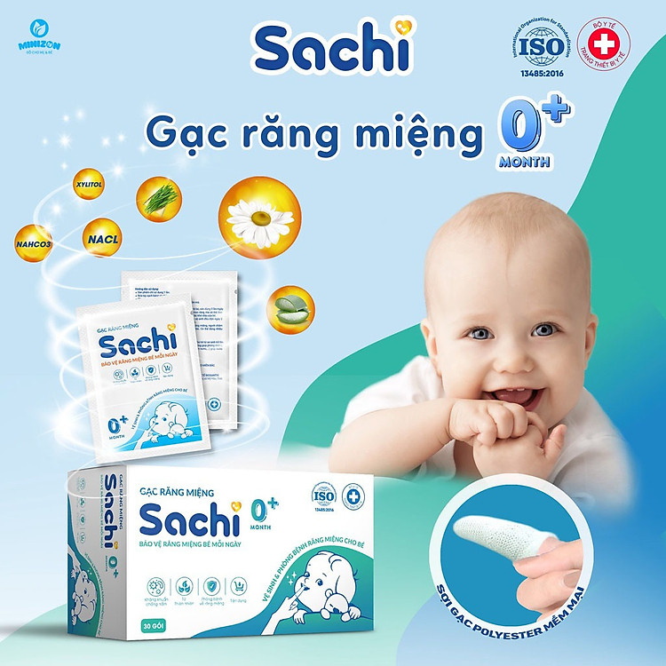 Gạc vệ sinh răng miệng cho bé Sachi Chính hãng Tiết kiệm - Hình ảnh 2