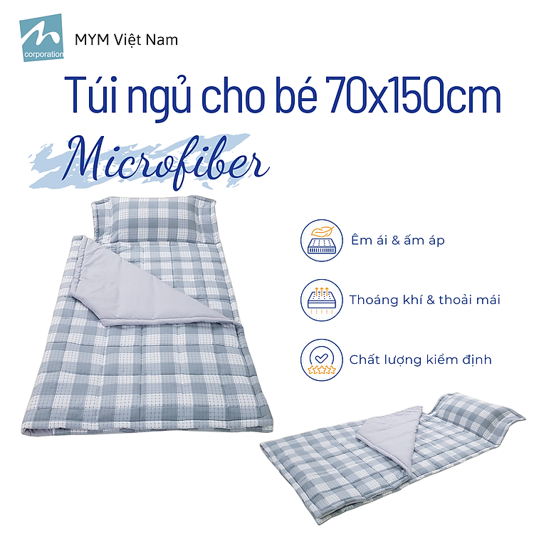Túi ngủ bé MYM 70x150cm Microfiber Chính hãng Ưu đãi - Hình ảnh 4