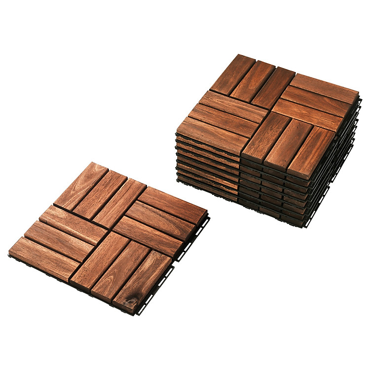 Vỉ gỗ 12 nan nâu lót ngoài trời, ban công