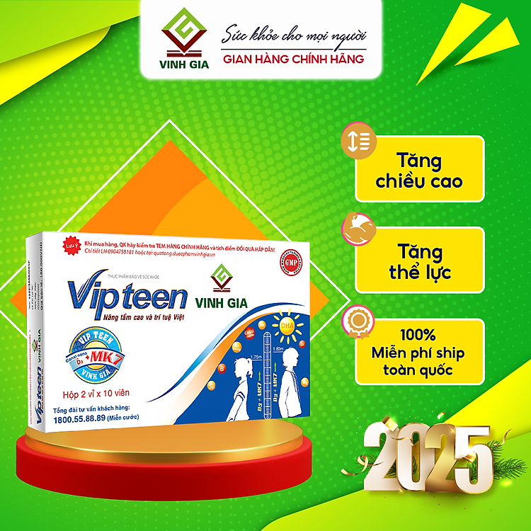 Combo 6 tặng 1 Viên Uống VIPTEEN Chính hãng Giá tốt - Hình ảnh 2