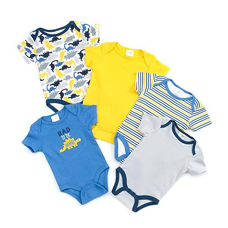 Set 5 bộ body tam giác bé trai 12 tháng