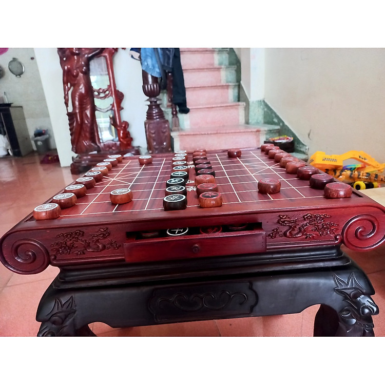 Bàn cờ tướng chân cuốn thư gỗ hương Chính hãng Tiết kiệm - Hình ảnh 5