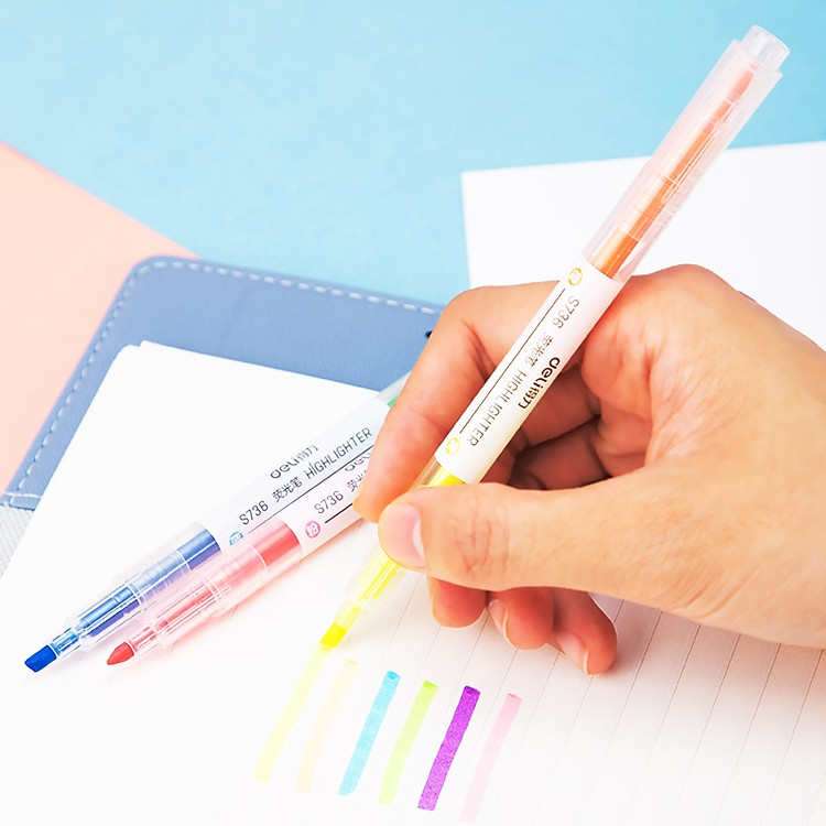 Bút highlight Deli S736 (3 cây 6 màu) - Ảnh 4