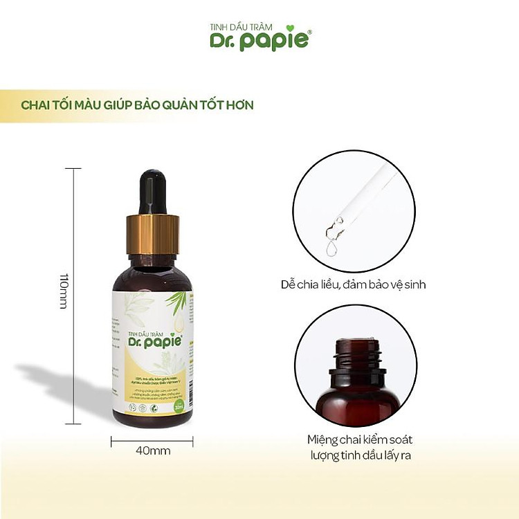 Tinh Dầu Tràm Gió Dr Papie 30ml Chính hãng Giá tốt - Hình ảnh 3