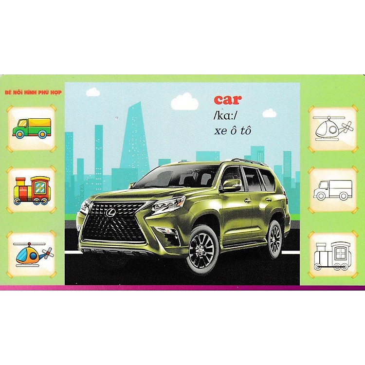 Bộ Thẻ Học Tiếng Anh - Phát Triển Trí Tuệ Cho Trẻ - Phương Tiện Giao Thông - Ảnh 5