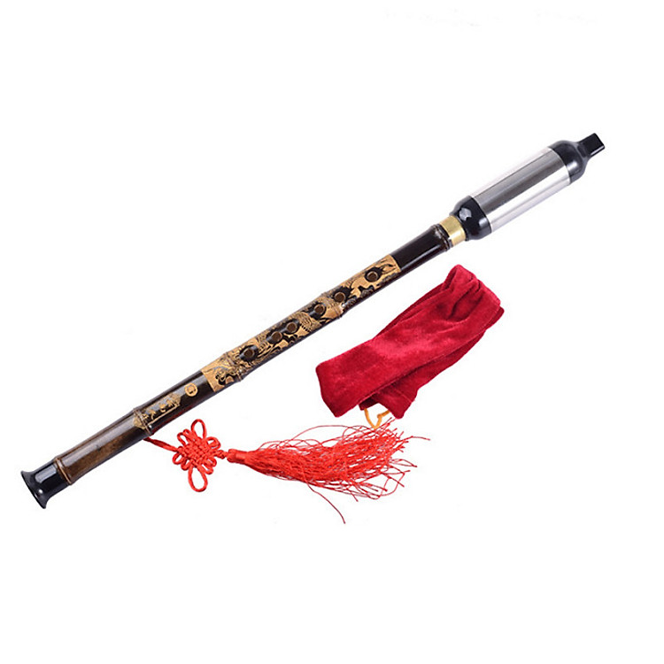 Sáo trúc ống dọc trạm khắc hoa văn (Sáo mèo)