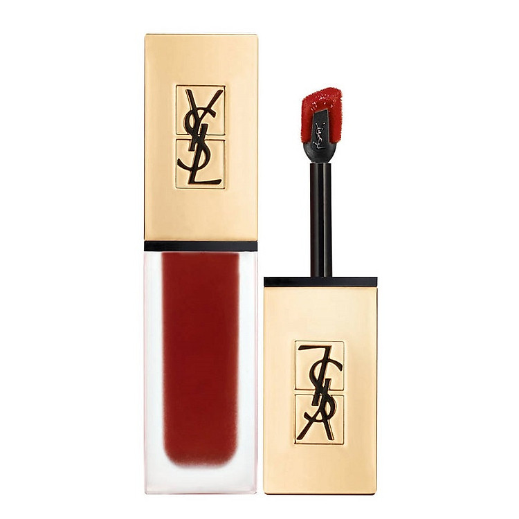 Son Kem Lì YSL Tatouage Couture Matte Stain #08 Black Red Code