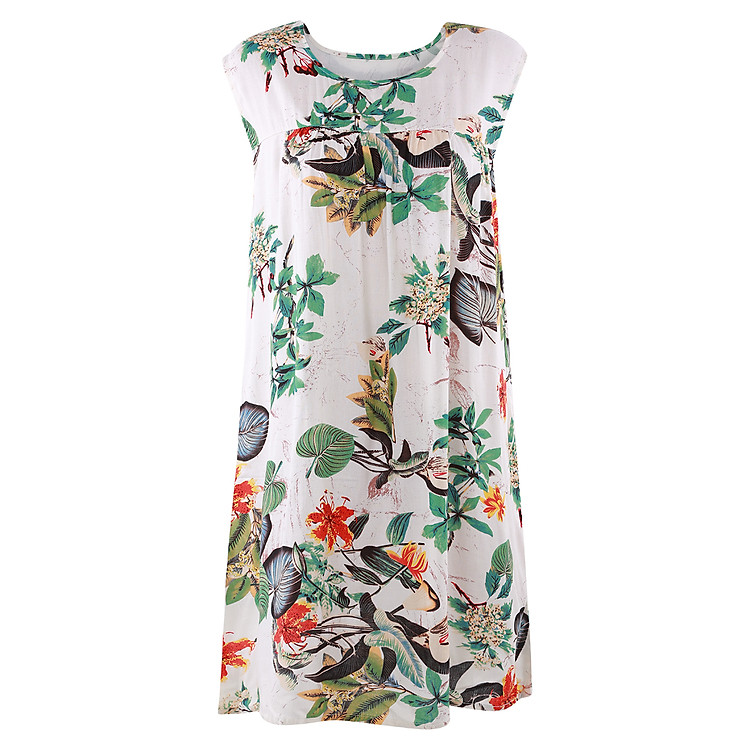 Đầm Ngủ Vải Lanh Họa Tiết Morie Fashion (Dưới 70kg)