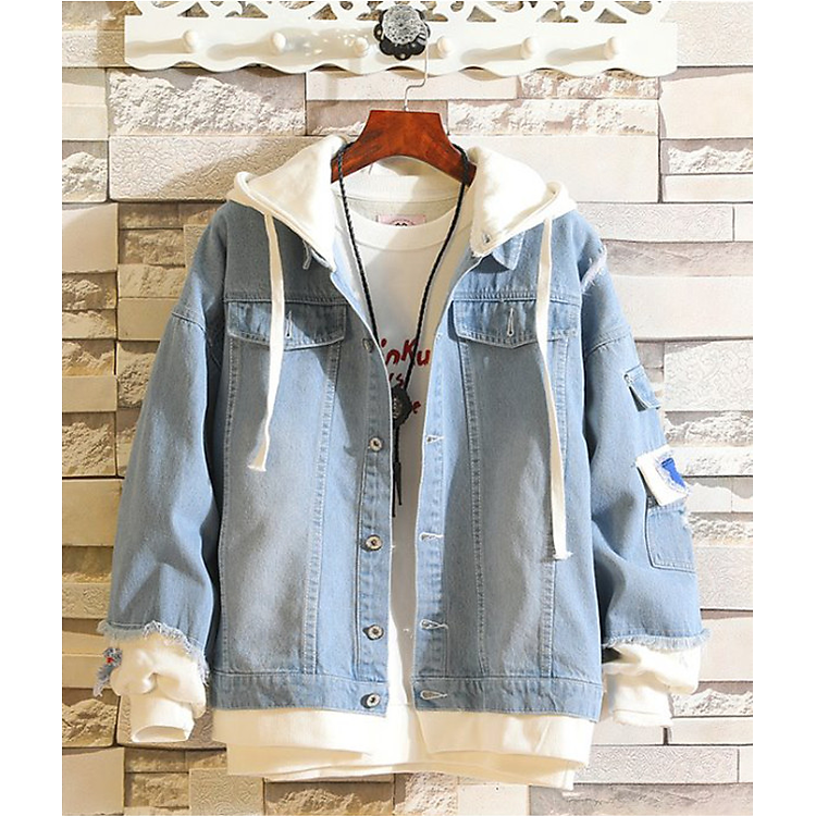 Áo khoác jeans nam hoodie AB05