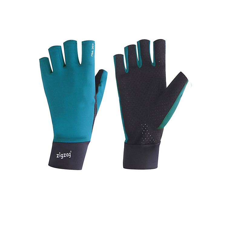 Găng tay xe đạp chống nắng UPF50+ xanh đen Zigzag GLV00508