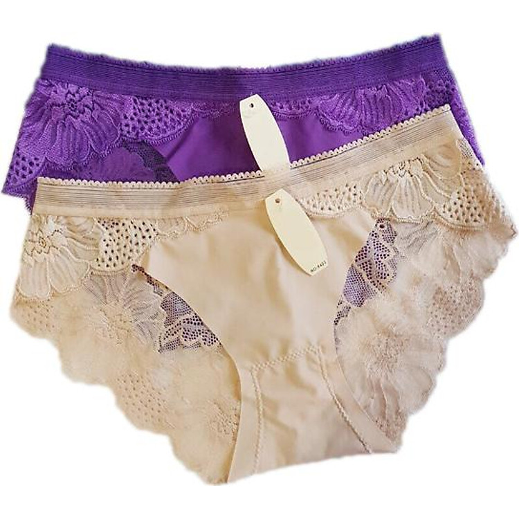 Combo 2 Quần lót nữ, quần chip su đúc phối ren ZBra - ZQ8423 (Giao màu ngẫu nhiên)