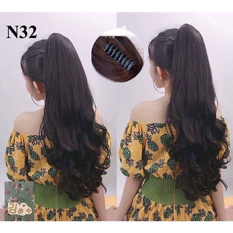 Tóc giả ngoạm xoăn đuôi ngựa 50cm FREESHIP Tóc giả ngoạm xoăn đuôi