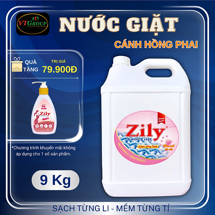 Nước Giặt Zily Can 9Kg - Tặng 1 Nước giặt đồ lót Zily 200gr