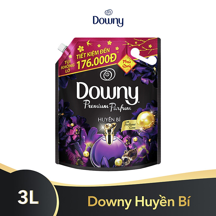 Nước Xả Vải Downy Huyền Bí Dạng Túi 3L - Lưu giữ mùi hương lâu hơn trên trang phục và trong từng cử động, khu