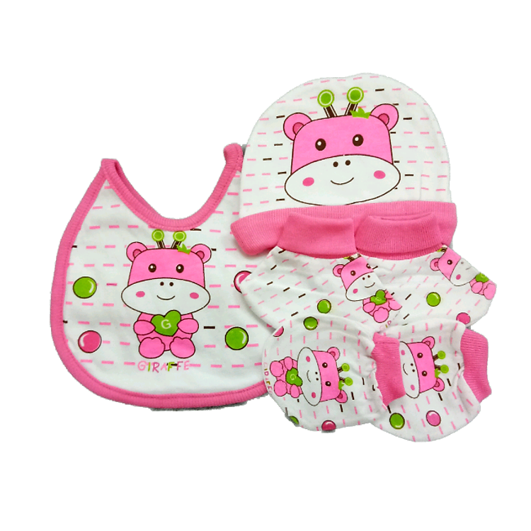 Set nón yếm bao tay chân cho bé sơ sinh