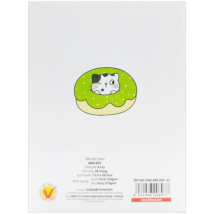 Tập Học Sinh Mèo Đôi - 4 Ô Ly (96 trang, 120gsm) (5 tập) - Ảnh 6
