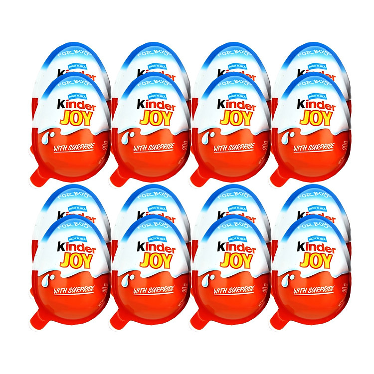 Lốc 24 quả Trứng Chocolate Kinder Joy For Boys 20gr (Kèm đồ chơi bé trai)