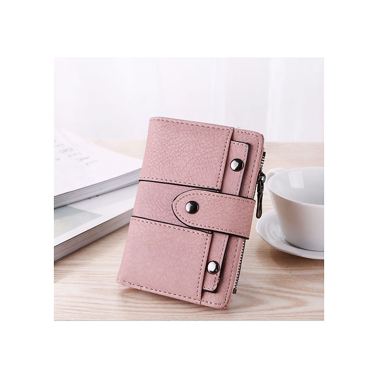 Ví Nữ Bóp Cầm Tay Nữ Màu Trơn Nhiều Ngăn Đựng, Có Ngăn Khóa Kéo