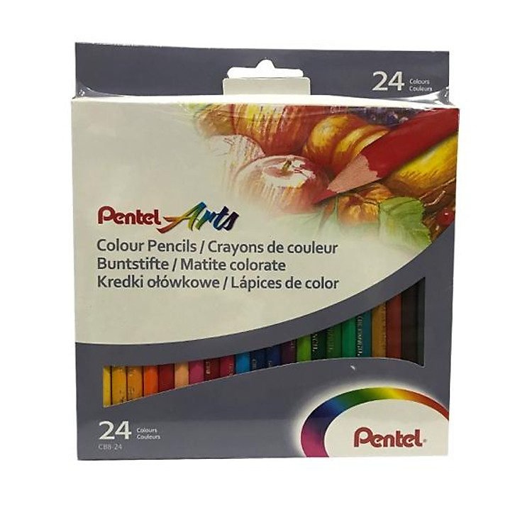 Hộp Bút Chì Màu 24 Màu Pentel CB8 (24 chiếc)