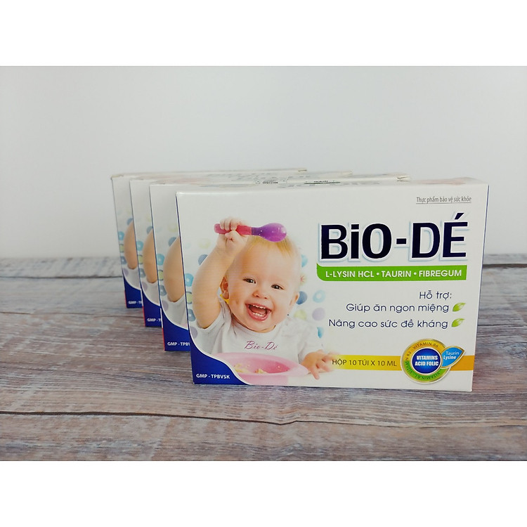 Combo 4 Hộp Siro BIODÉ Dành Cho Trẻ Biếng Ăn Giúp Kích Thích Ăn Ngon, Bổ Máu Và Tăng Cường Sức Đề Kháng, Tiêu Hóa Khỏe 20 Túi/Hộp