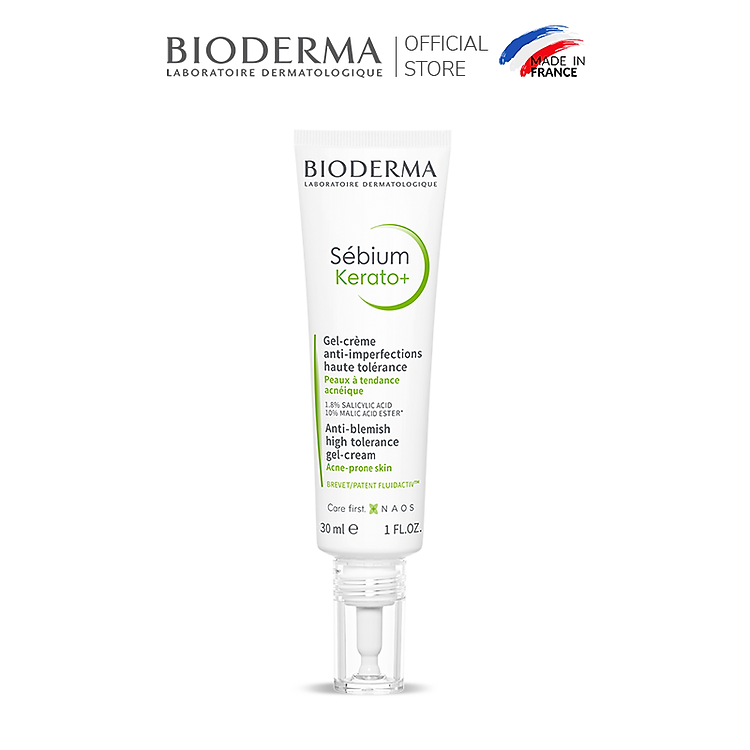 Kem dưỡng hỗ trợ giảm mụn chuyên sâu cho da mụn nhẹ đến trung bình Bioderma Sébium Kerato+ 30ml