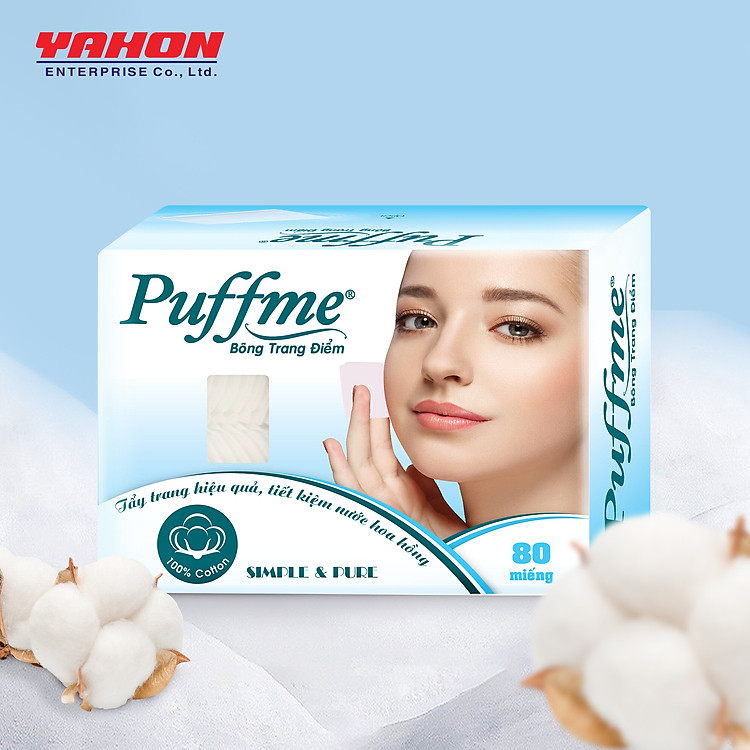 Hộp Bông Tẩy Trang Ép Biên PUFFME, 80 Miếng/Hộp