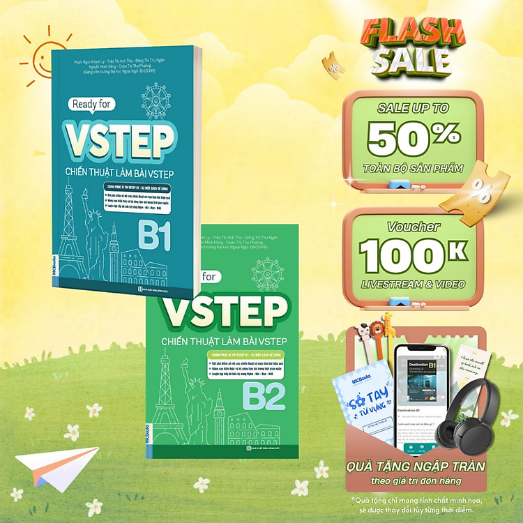 Sách Combo - Ready For VSTEP Chiến Thuật Làm Bài VSTEP B1,B2 (lẻ hoặc combo) - Mcbooks