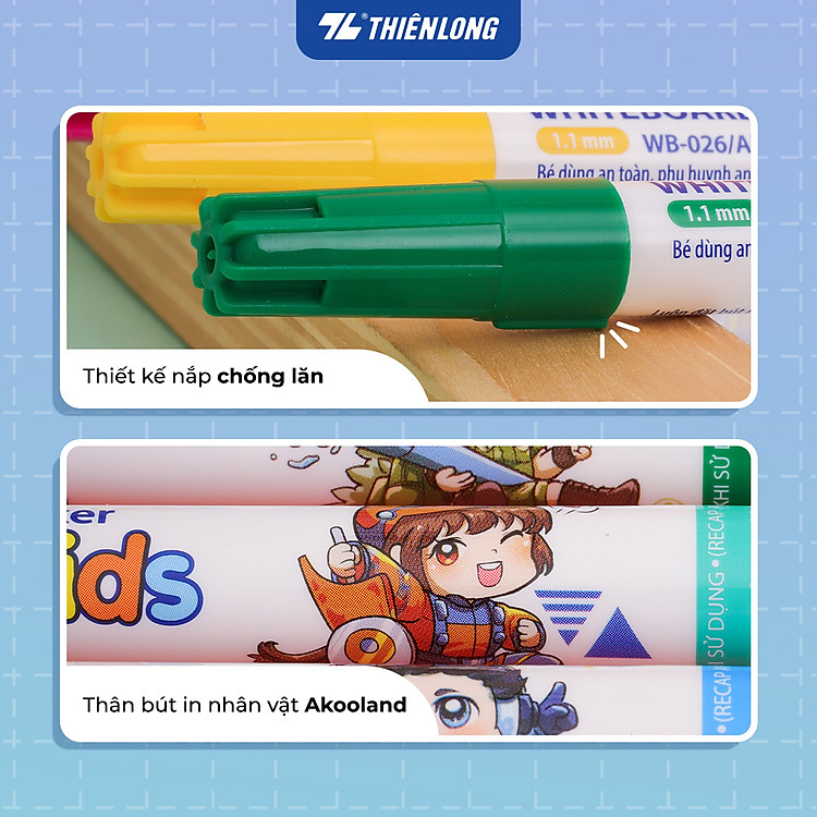 Hộp 7 Bút lông bảng Thiên Long WB-026/AK - Ảnh 4