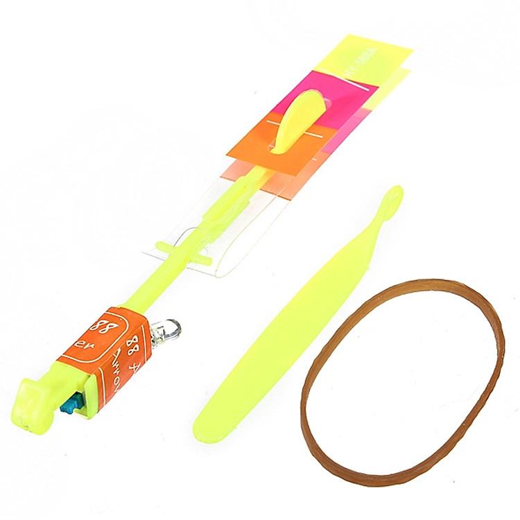 Bộ 10 Đồ chơi NÁ bắn CHONG CHÓNG XOAY có đèn LED bắn bằng Thun (Màu ngẫu nhiên)