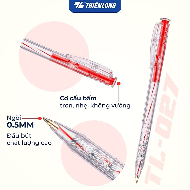 Bộ Bút Bi Thiên Long TL-027 (5 chiếc) - Ảnh 3
