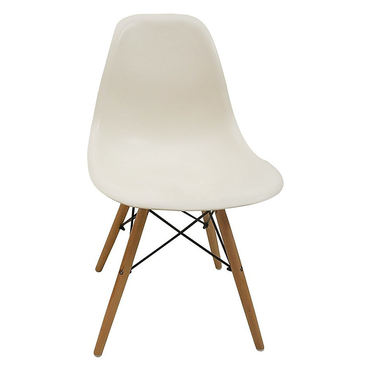 Ghế nhựa Eames chân gỗ (màu trắng)