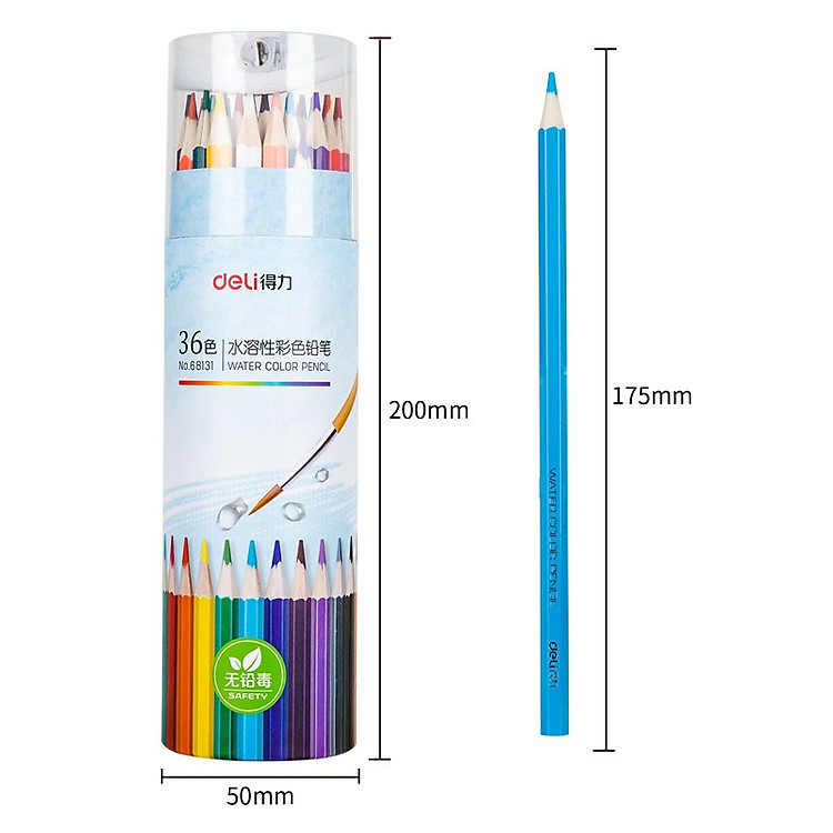 Bút Chì Màu Nước Deli (12 màu) - Ảnh 6