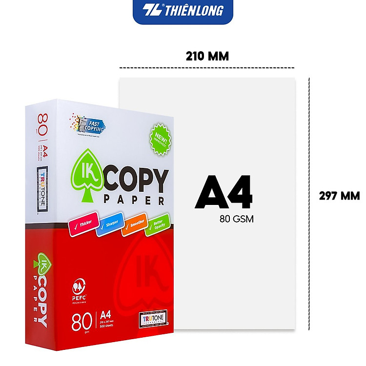 Giấy A4 IK Copy 80gsm (500 tờ) - Ảnh 2